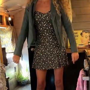 Anthropologie Cartonnier Vegan Leather Full Zip‎ Jacket in Dark Teal Size 0